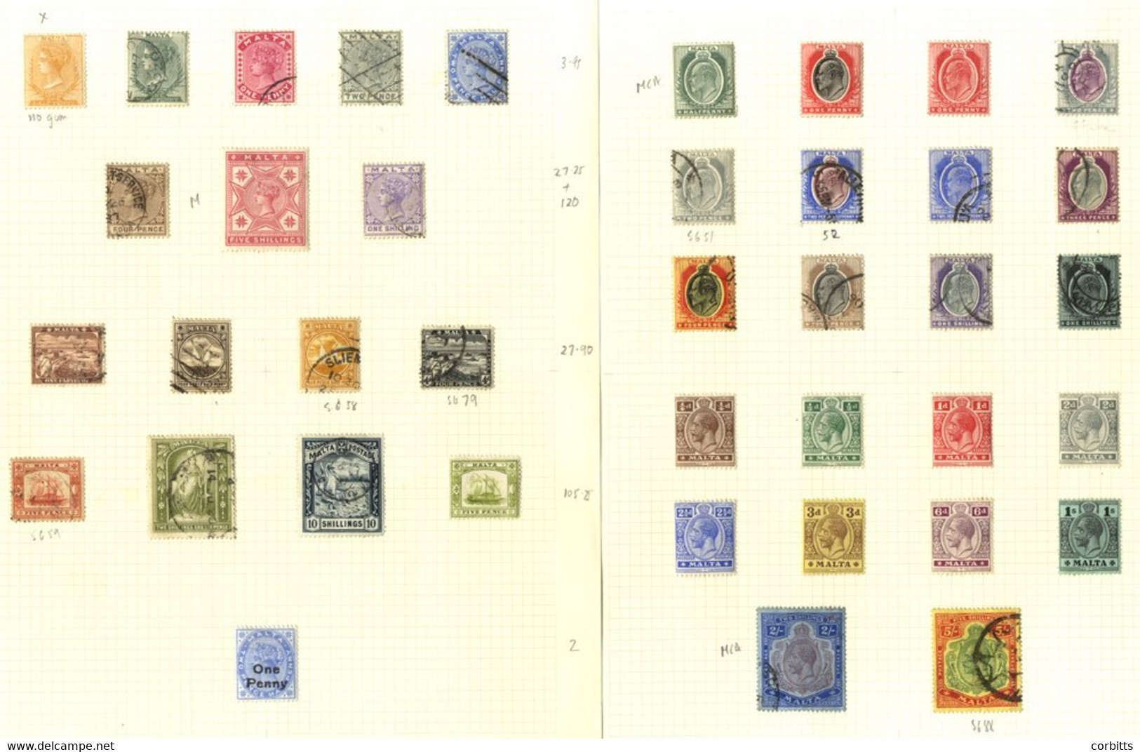 1885-1964 M & U Collection On Leaves Incl. 1885-90 Vals To 1s U, 1886 5s M, 1899-1901 Set U, 1902-04 Vals To 1s (both),  - Other & Unclassified