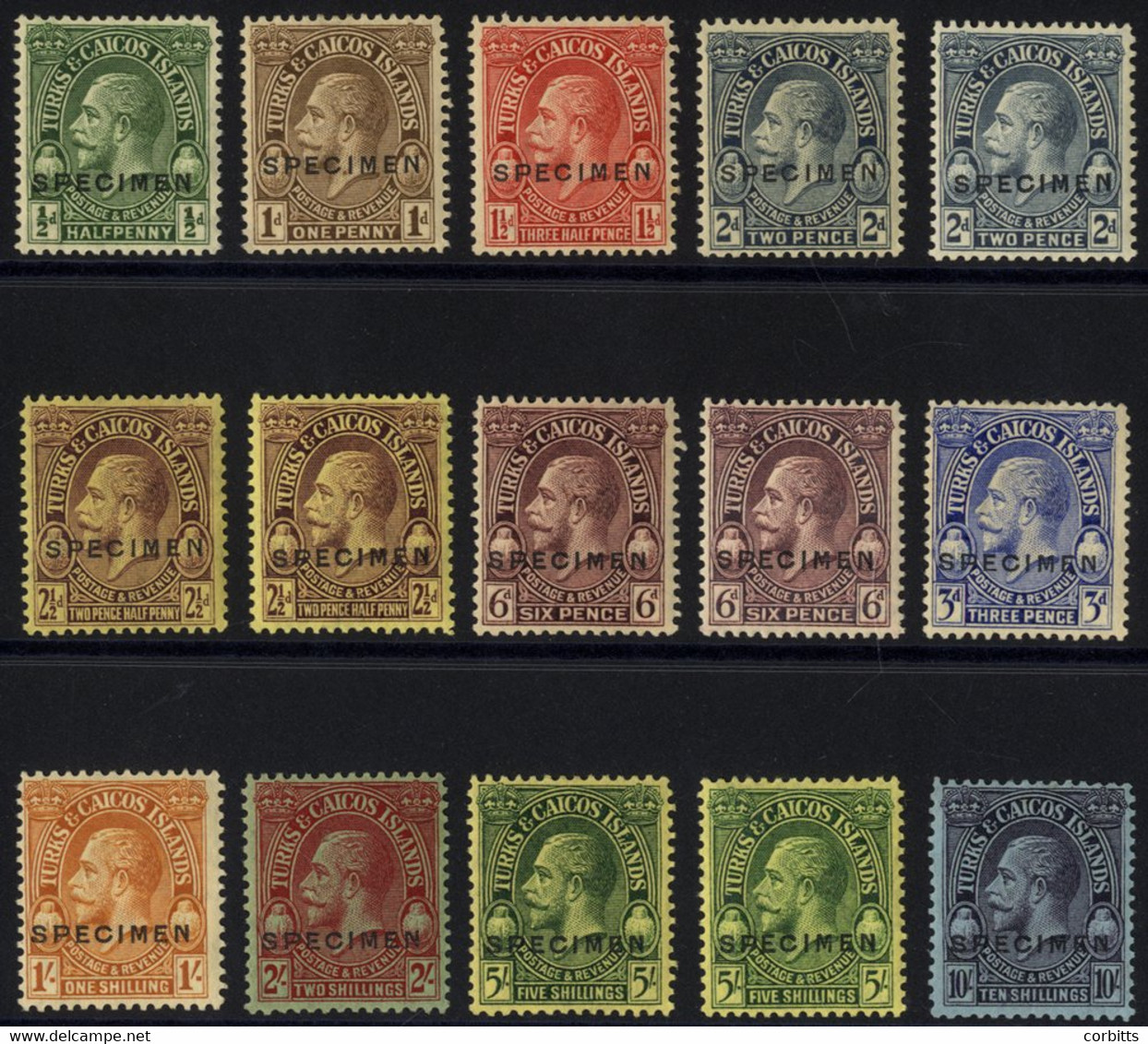 1928 POSTAGE & REVENUE Set Optd SPECIMEN, Fine M Incl. Extra Shades Of 2d, 2½d, 1d, 6d & 5s Vals, SG.176s/186s, Cat. £20 - Unclassified