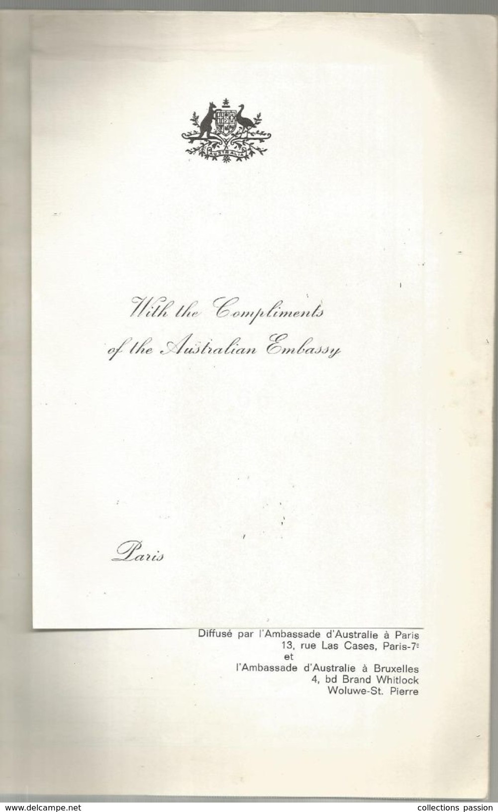 Régionalisme, AUSTRALIE, 1966, Carte , Photos , 96 Pages ,Ambassade D'Australie à Paris , 7 Scans , Frais Fr : .3.95 E - Unclassified