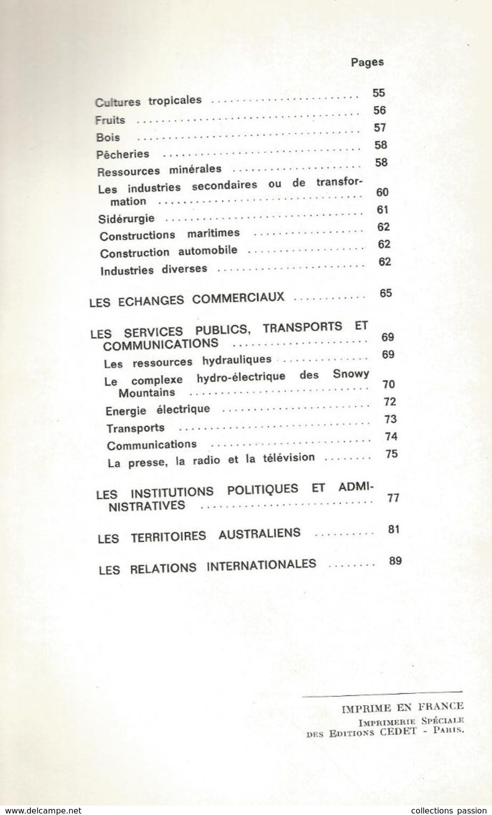 régionalisme, AUSTRALIE, 1966, carte , photos , 96 pages ,Ambassade d'Australie à Paris , 7 scans , frais fr : .3.95 e