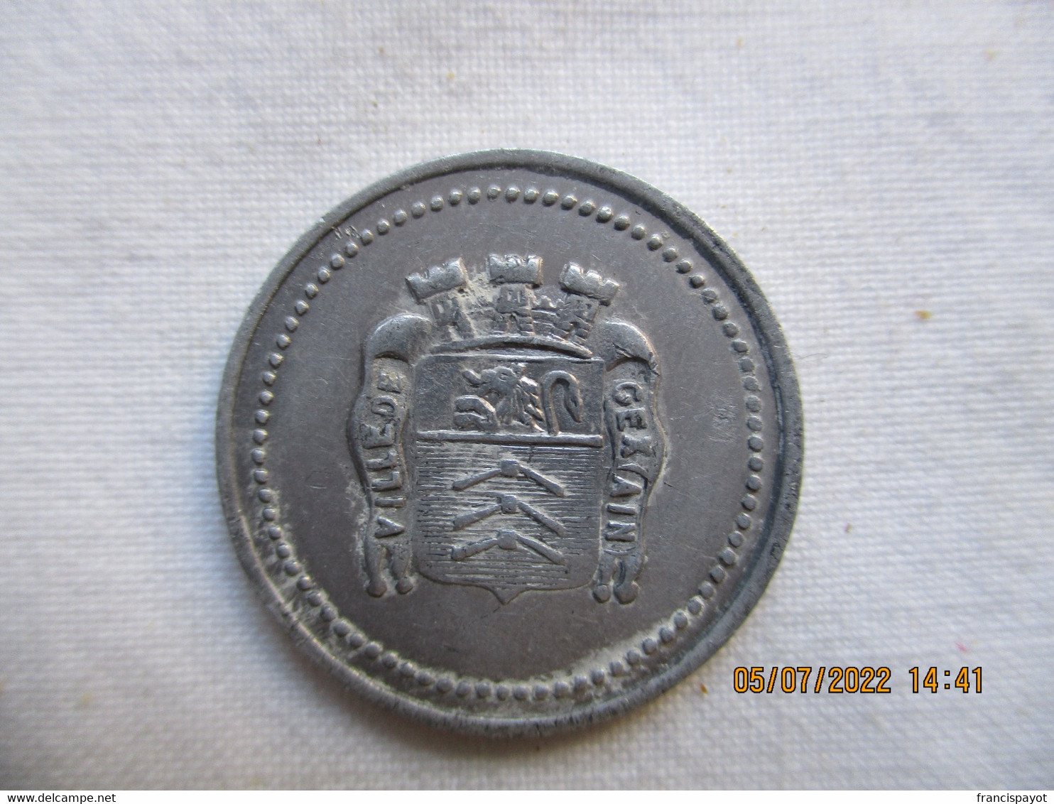 France: Gex  Jeton 10 Centimes 1919 - Monétaires / De Nécessité