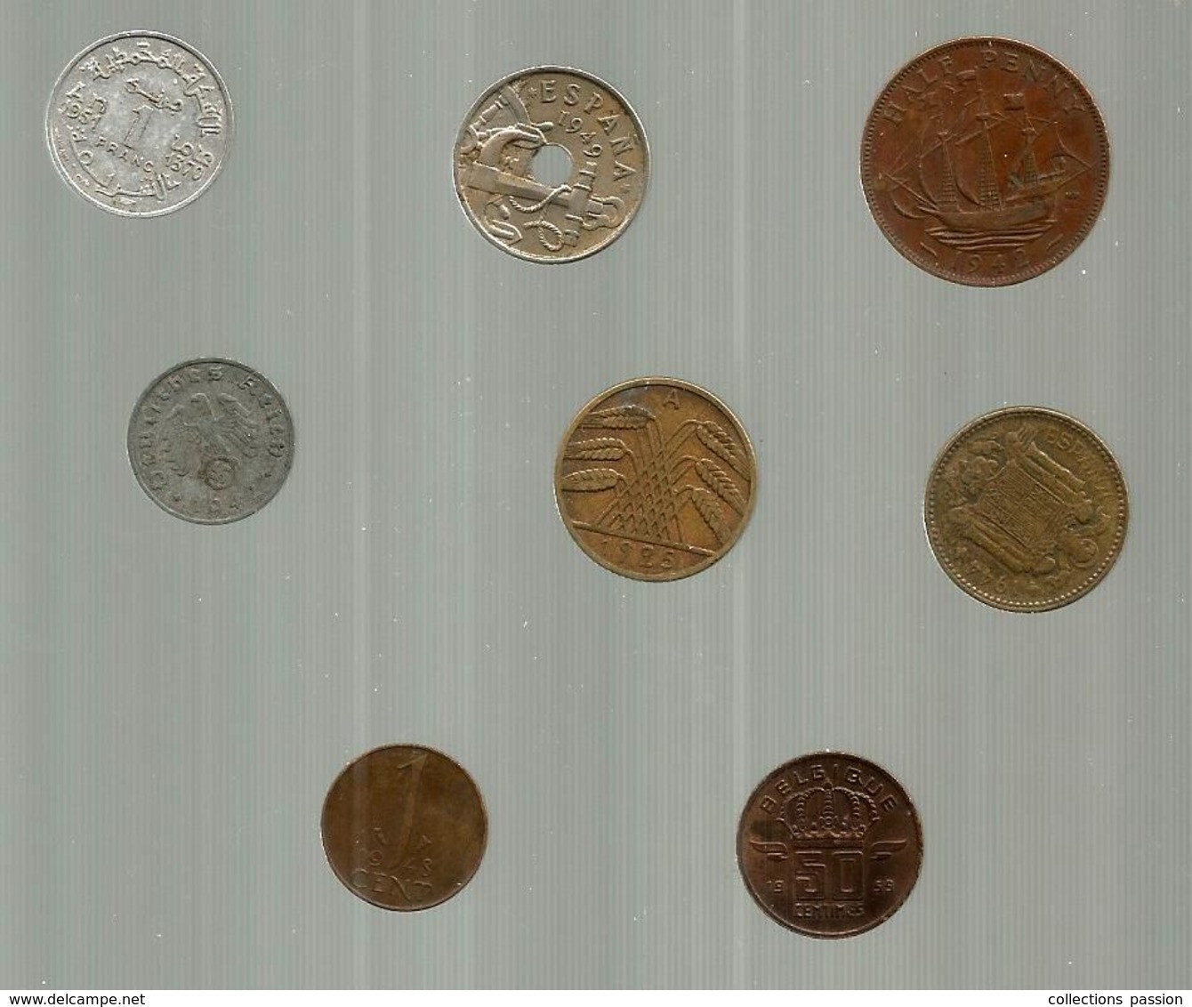 Monnaie , Maroc, Belgique, Allemagne, Grande Bretagne, Espagne, Pays Bas , LOT DE 8 MONNAIES - Kilowaar - Munten