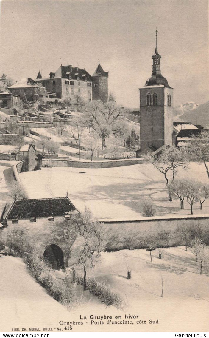 La Gruyère En Hiver Château De Gruyères Porte Coté Sud Morel 415 - Gruyères