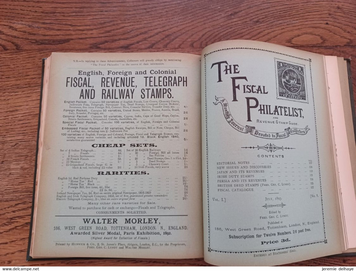 The Fiscal Philatelist (Vol I) Revenue Stam Guide : A Monthly Journal. Edited By Fred Geo C. Lundy (1892-93) 175p + - Sonstige & Ohne Zuordnung