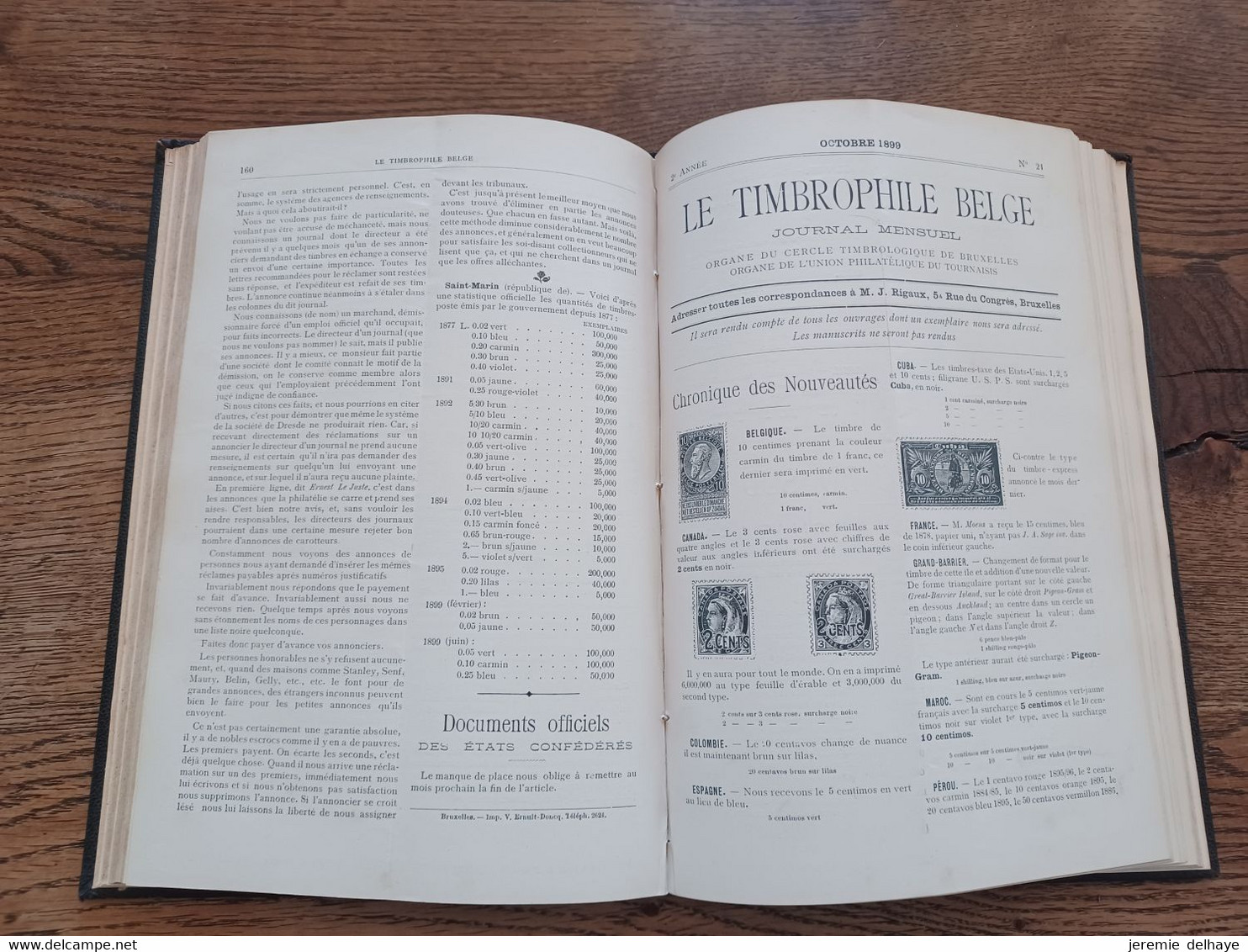 Le Timbrophile Belge : Journal Mensuel (relié, 1898-1900) +/- 280 Pages / 1er Année, Rare !! - Andere & Zonder Classificatie