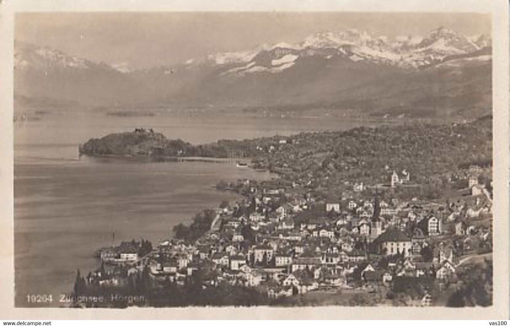 CPA HORGEN- TOWN PANORAMA, MOUNTAINS, LAKE ZURICH - Horgen