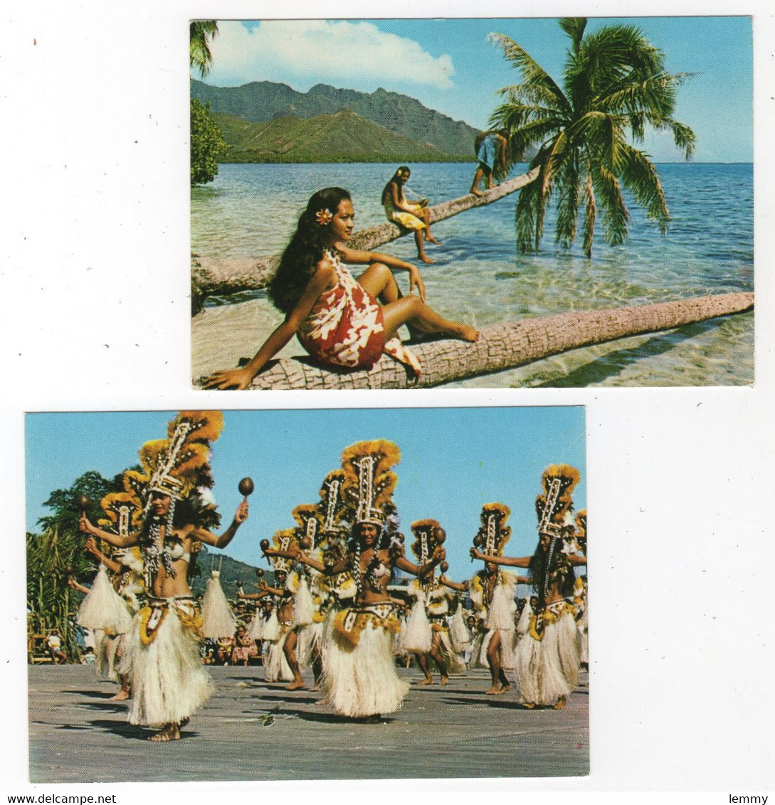 TAHITI - LOT DE 2 CARTES - VAHINÉS - GROUPE ETOILE HEIVA, LE 14 JUILLET - Polynésie Française