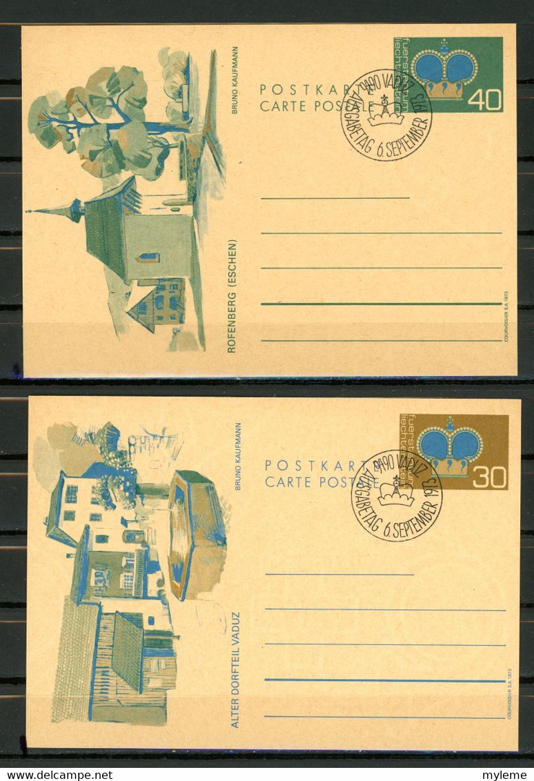 Z2a-1  Liechtenstein Entier Postal Oblitéré N° P77 + 78 En Parfait état. RARE  A Saisir !!! - Stamped Stationery