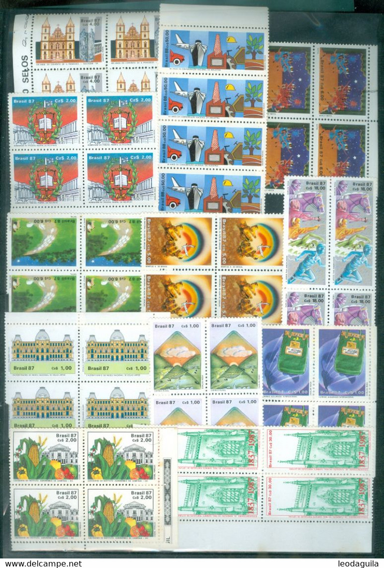 BRAZIL  SMALL LOT BLOCKS Of 4  1980's   UNUSED - Verzamelingen & Reeksen