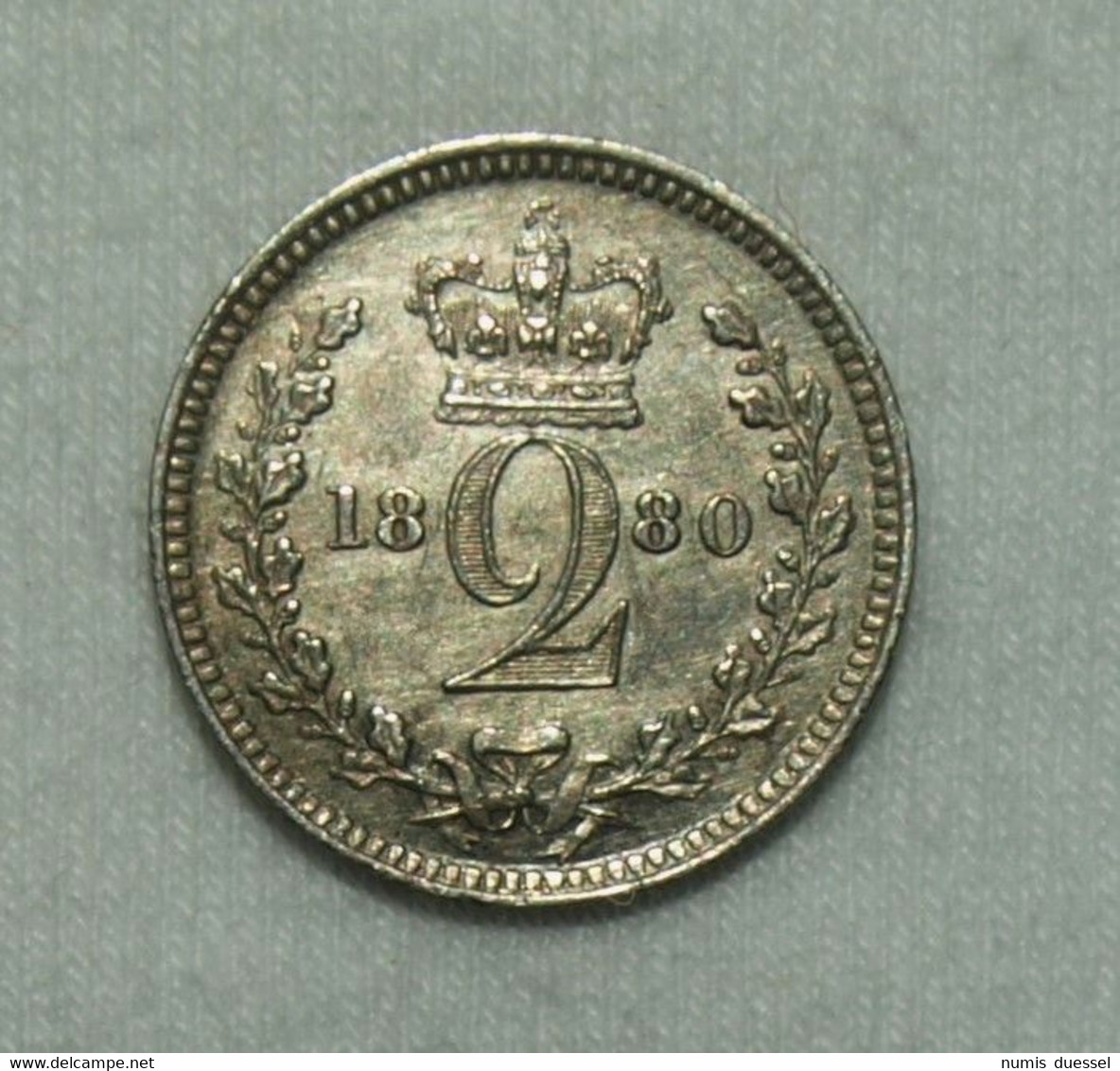 Silber/Silver Maundy Prooflike Großbritannien/Great Britain Victoria Young Head, 1880, 2 Pence UNC - Maundy Sets & Herdenkings