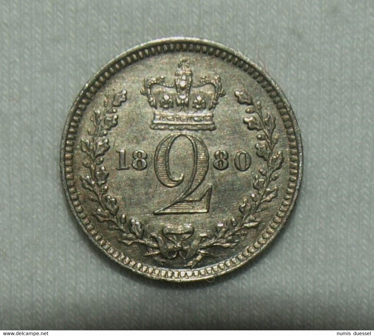 Silber/Silver Maundy Prooflike Großbritannien/Great Britain Victoria Young Head, 1880, 2 Pence UNC - Maundy Sets & Herdenkings