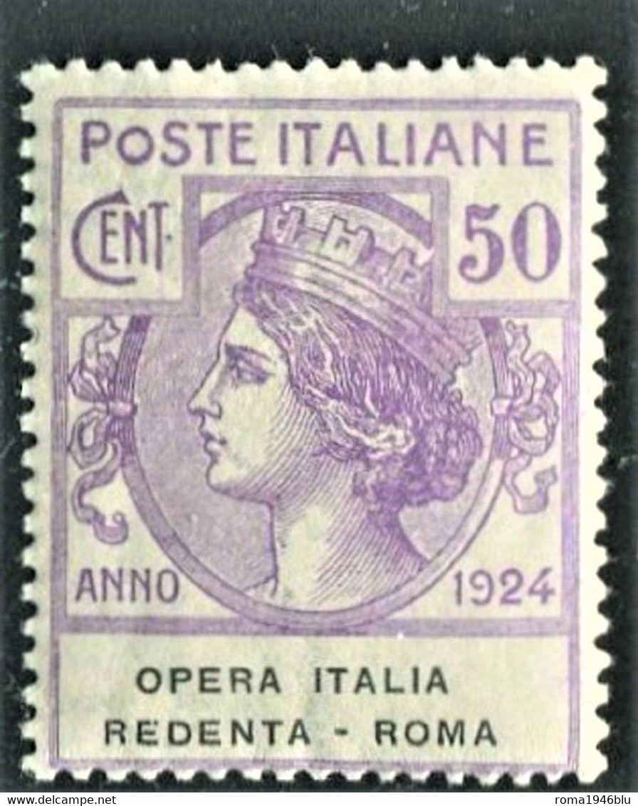 REGNO 1924 ENTI PARASTATALI OPERA ITALIA REDENTA 50 C. N. 49 ** MNH CENTRATO - Zonder Portkosten