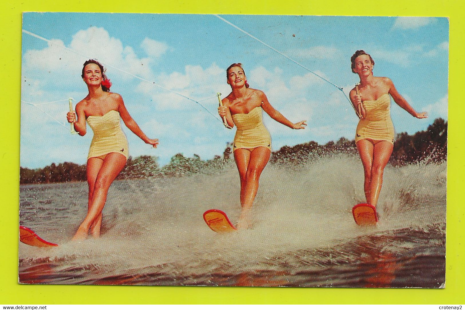 Water Skiing Ski Nautique En Floride 3 Belles Skieuses VOIR DOS - Wasserski