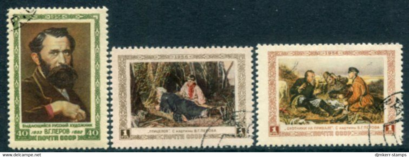 SOVIET UNION 1956 Vasili Perov Used.  Michel 1826-28 - Used Stamps