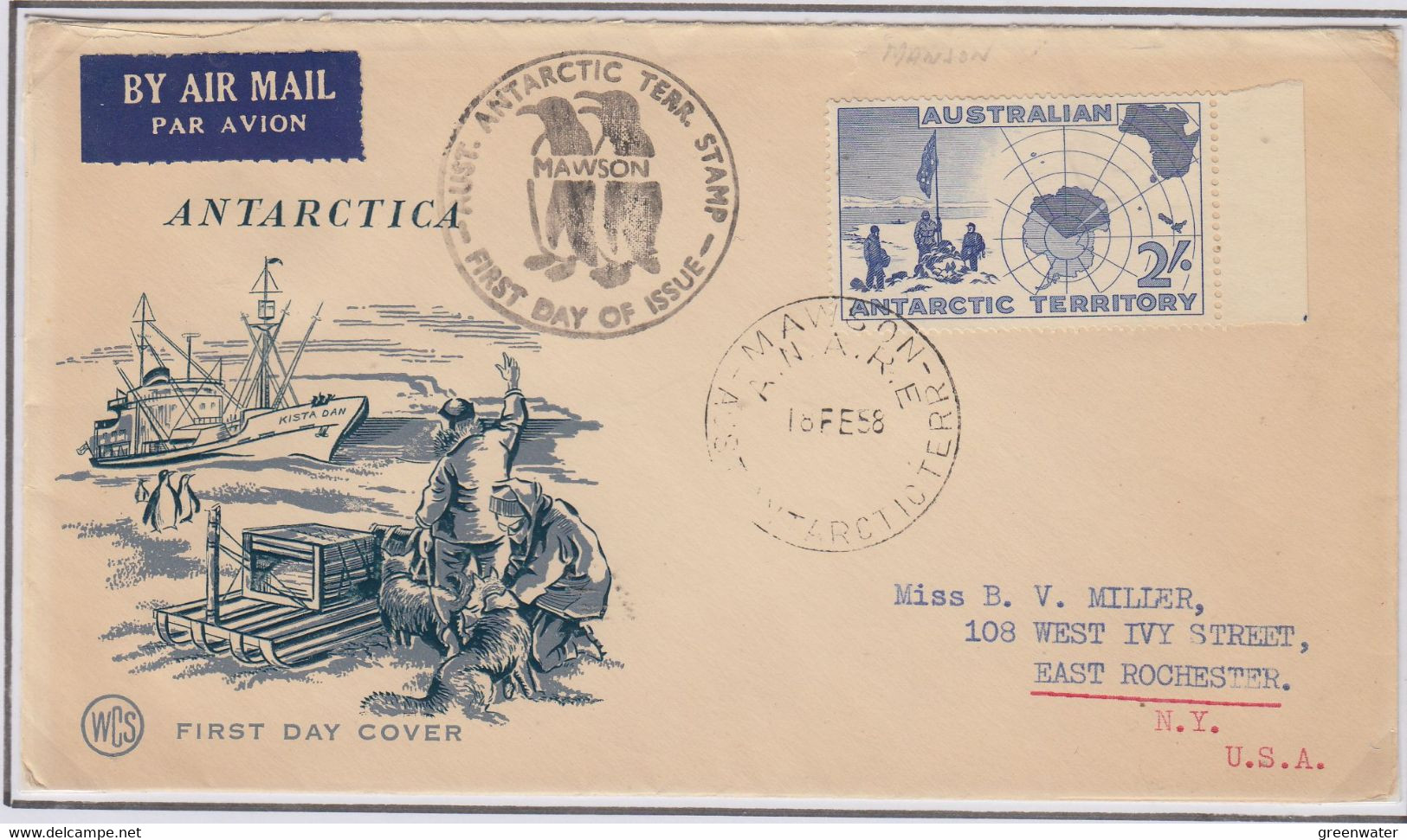 AAT 1958 Map 1v FDC Ca Mawson (58127) - FDC