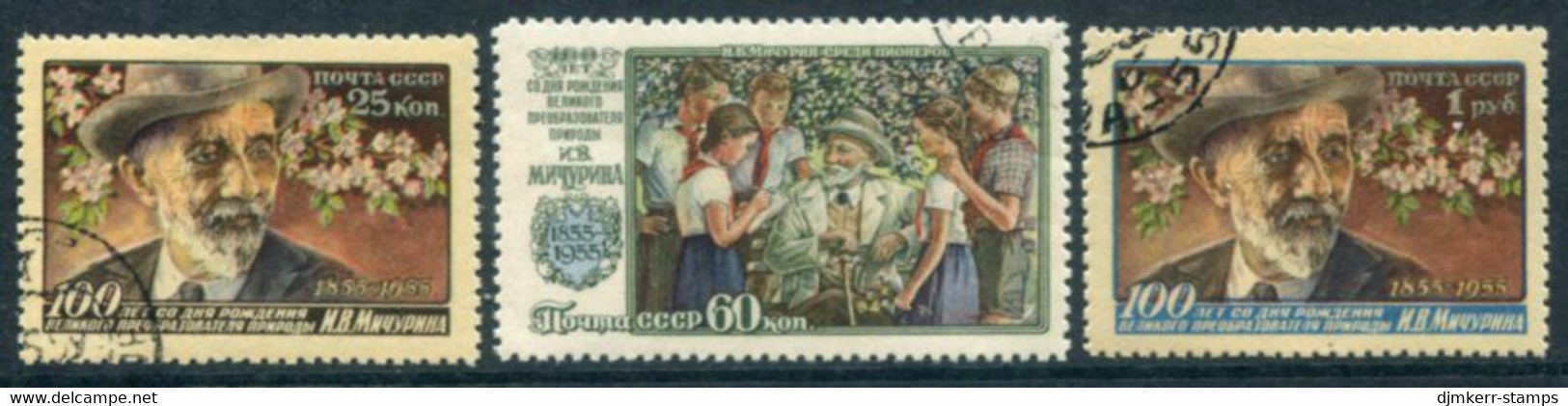 SOVIET UNION 1956 Michurin Birth Centenary Used  Michel 1836-38 - Oblitérés