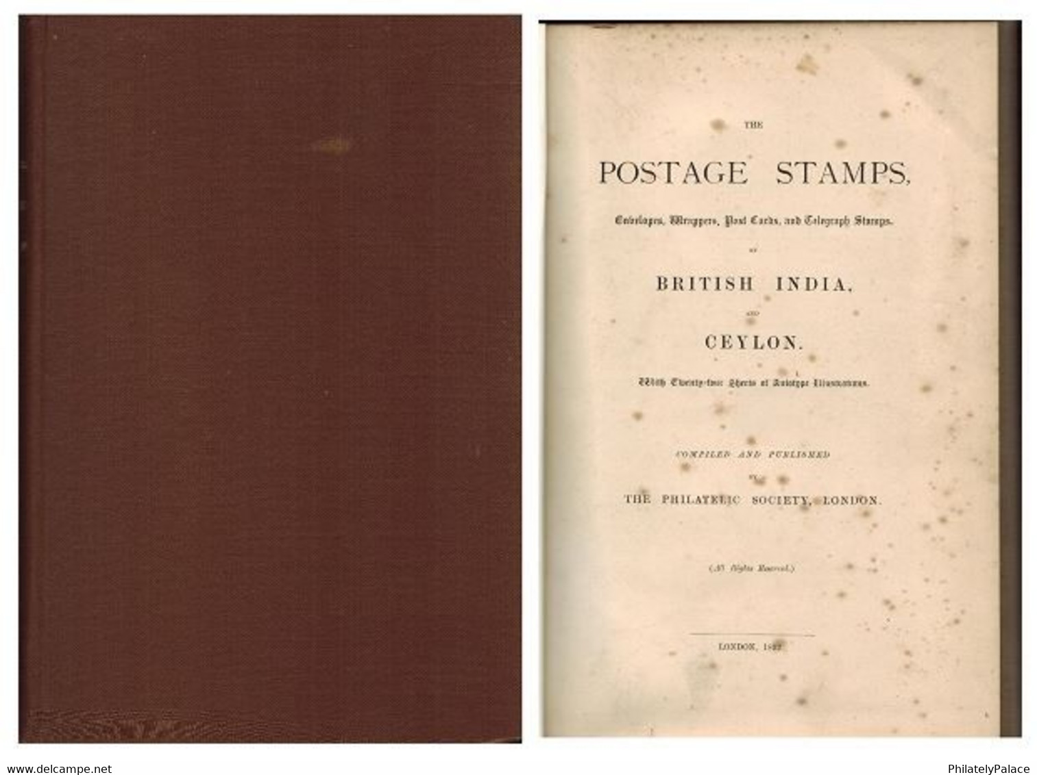 CEYLON & INDIA - PHILATELIC SOCIETY Handbook On British India And Ceylon Pub 1892 With Plates (**) Literature RARE - Other & Unclassified