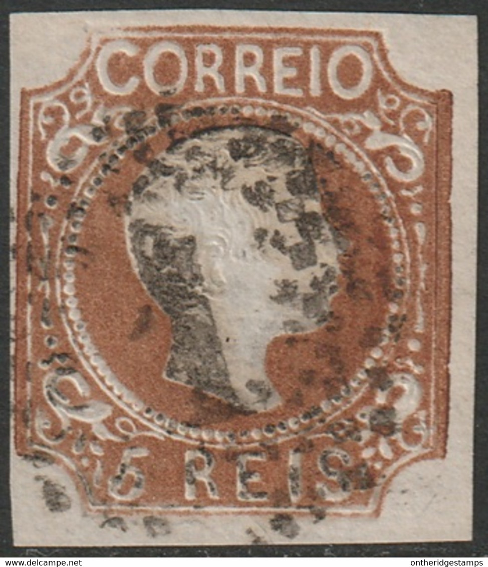 Portugal 1856 Sc 9b Mi 9 Yt 9 Used "1" (Lisboa) Cancel Yellow Brown - Used Stamps