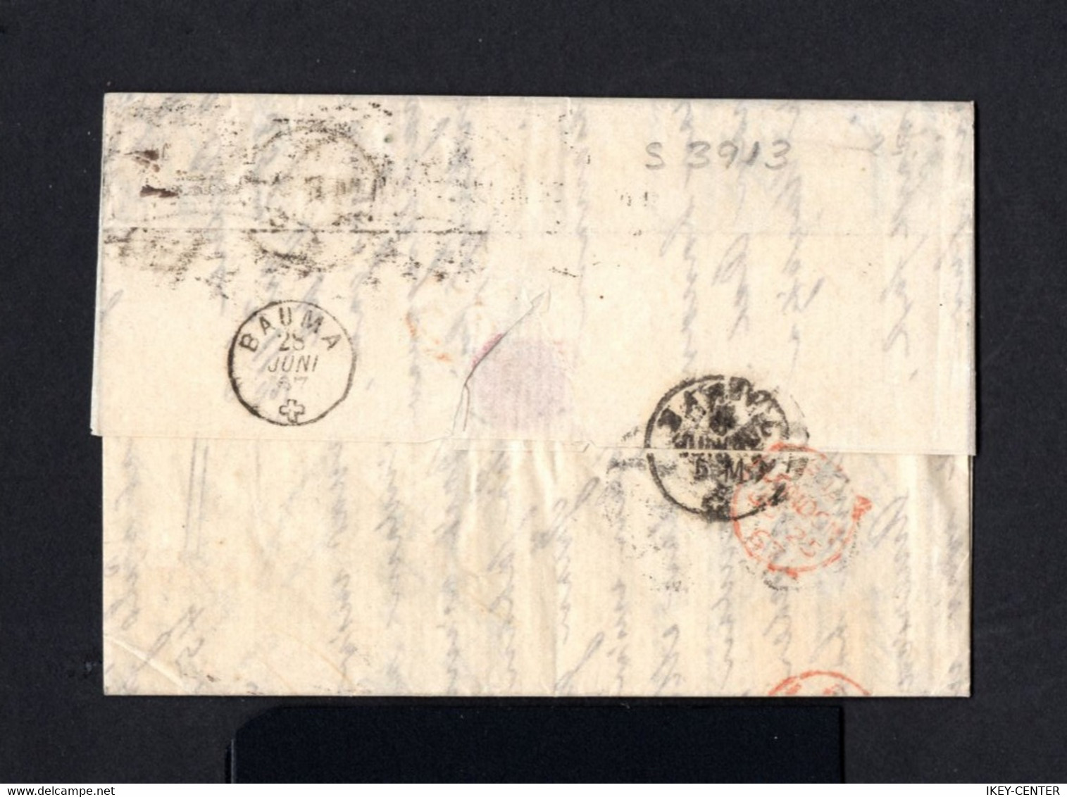 S3913-GREAT BRITAIN-COVER LETTER LIVERPOOL To BAUMA (switzerland).1867.Lettre ENGLAND.Carta INGLATERRA. - Storia Postale