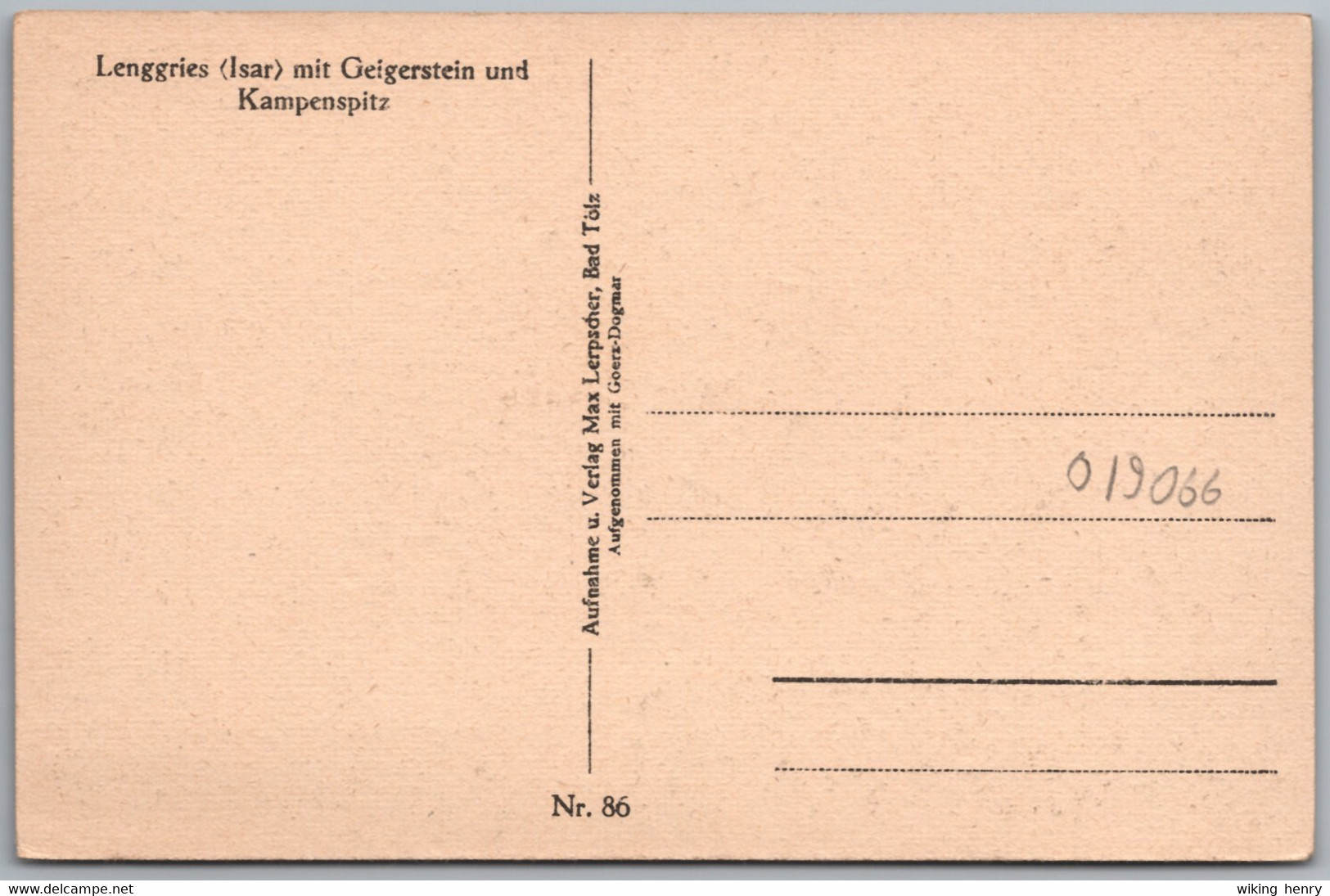 Lenggries - S/w Mit Geigerstein Und Kampenspitz - Lenggries