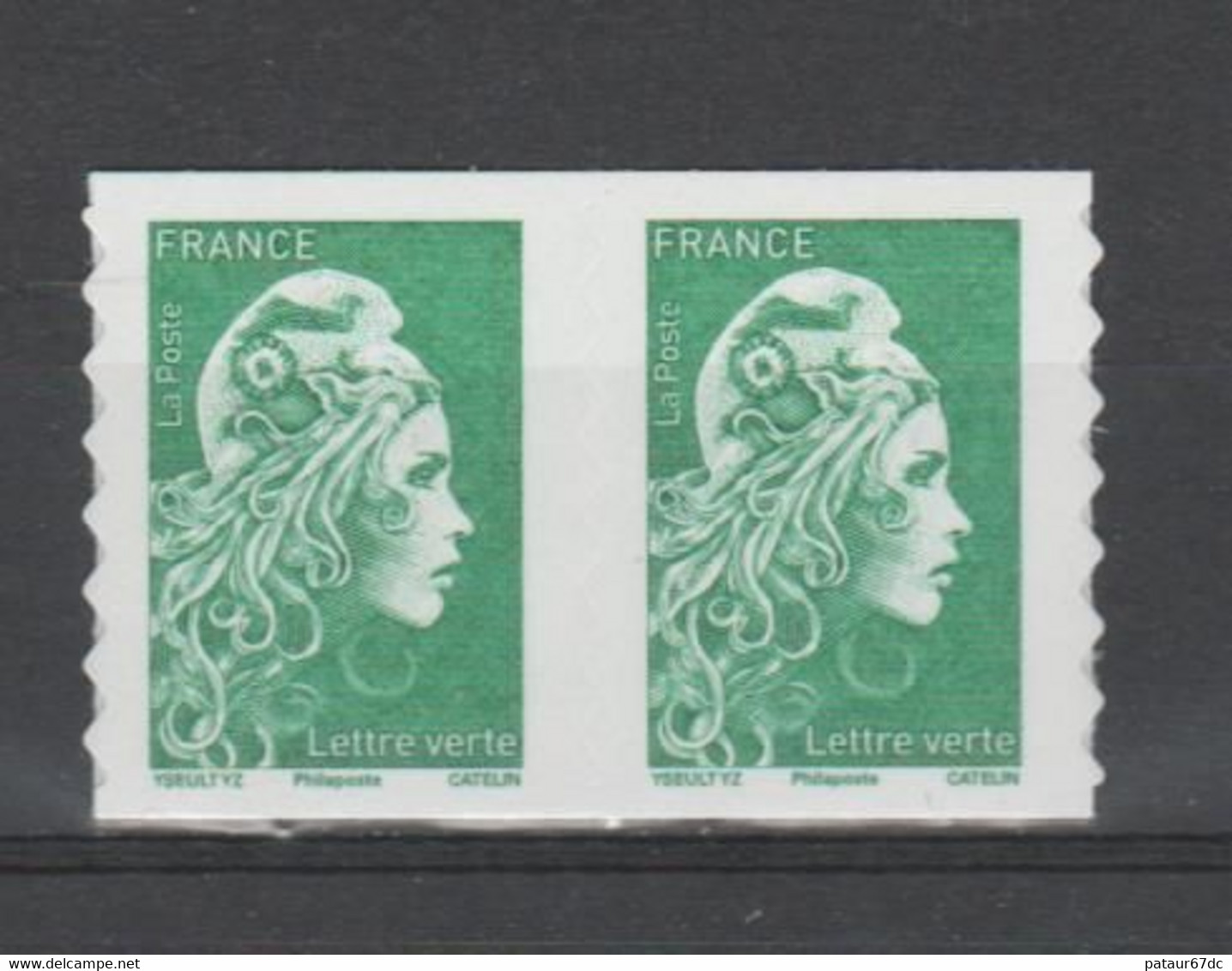 FRANCE / 2022 / Y&T N° AA 1598Aa ** : Marianne D'YZ Philaposte (adhésif De Feuille) TVP LV X 2 En Paire - Unused Stamps