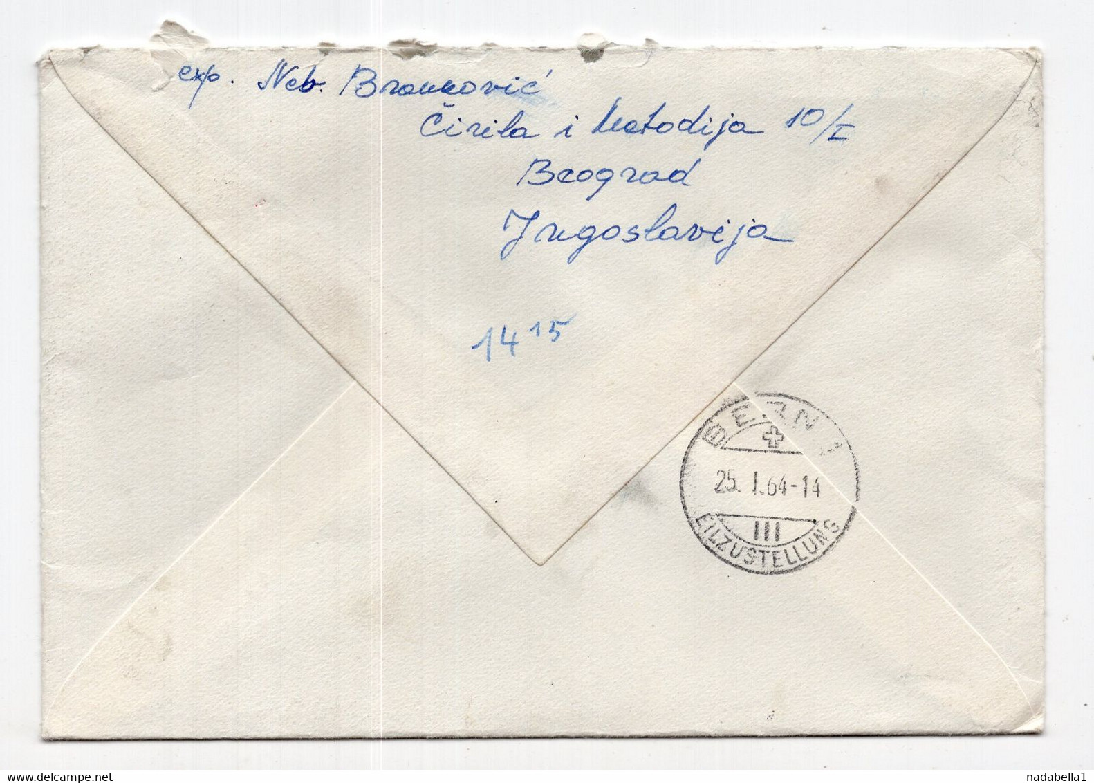 1964. YUGOSLAVIA,SERBIA,BELGRADE TO BERN,SWITZERLAND,AIRMAIL EXPRESS COVER - Luchtpost