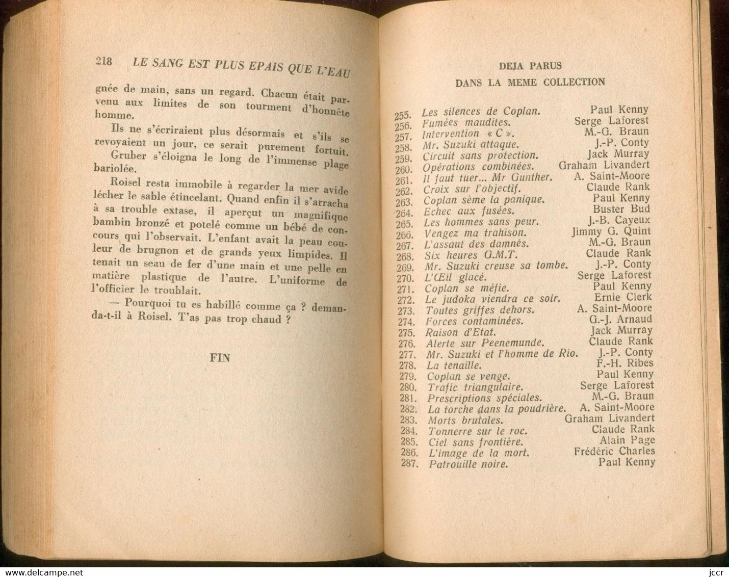 Frédéric Dard et Robert Hossein - Le sang est plus épais que l'eau - Roman d'espionnage n° 330 - 1962