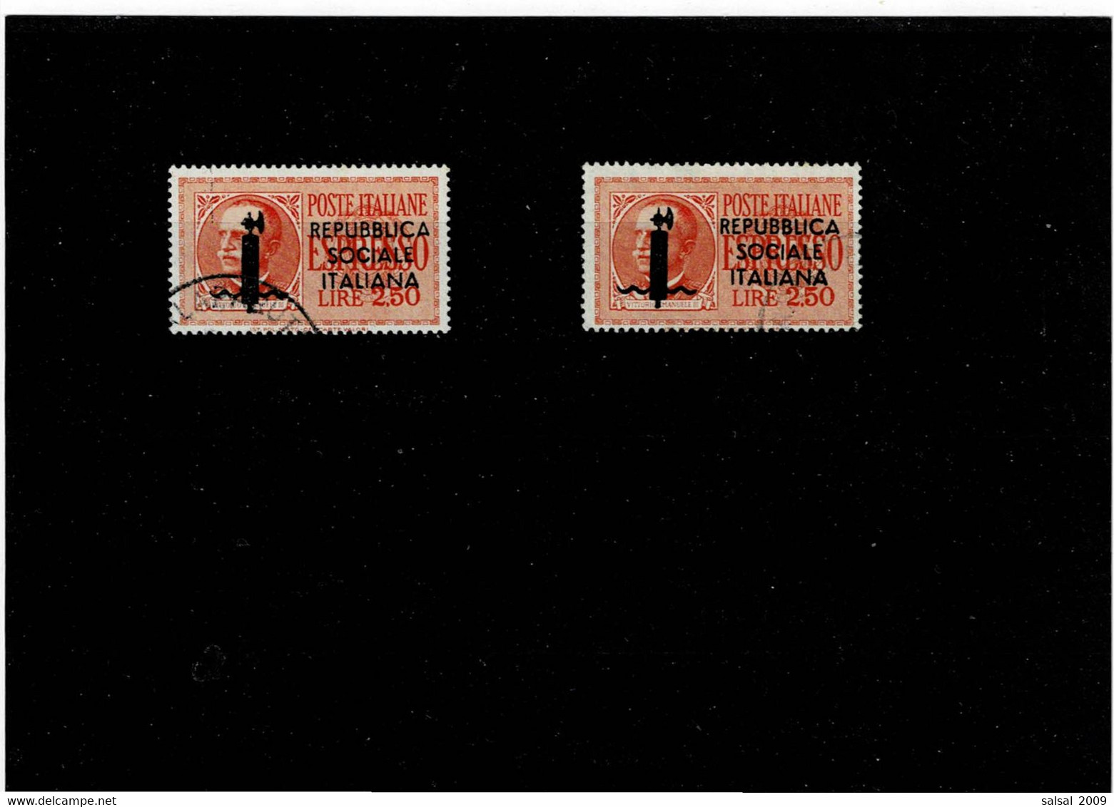 ITALIA ,Repubblica Sociale ,"Espressi" Con Soprastampa ,2.50 ,arancio ,2 Pezzi ,qualita Ottima - Correo Urgente