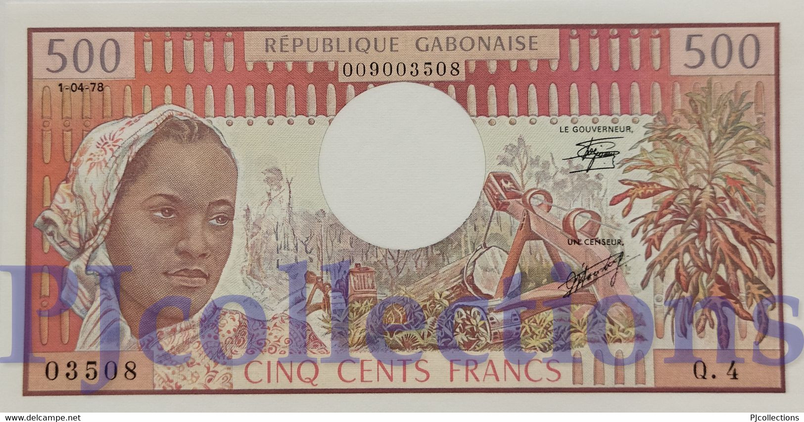 GABON 500 FRANCS 1978 PICK 2b UNC - Gabon