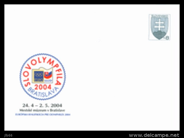 2004 : Exposition Philatélique Olympique SLOVOLYMPFILA , Neuf COB 64 Michel U 52 - Covers