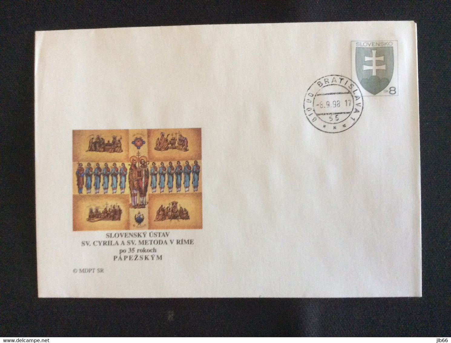 1998 : Saints Cyrille Et Methode à Rome  , Cyril Und Method In Rom , Oblitéré Used COB 31 Michel U 31 - Enveloppes