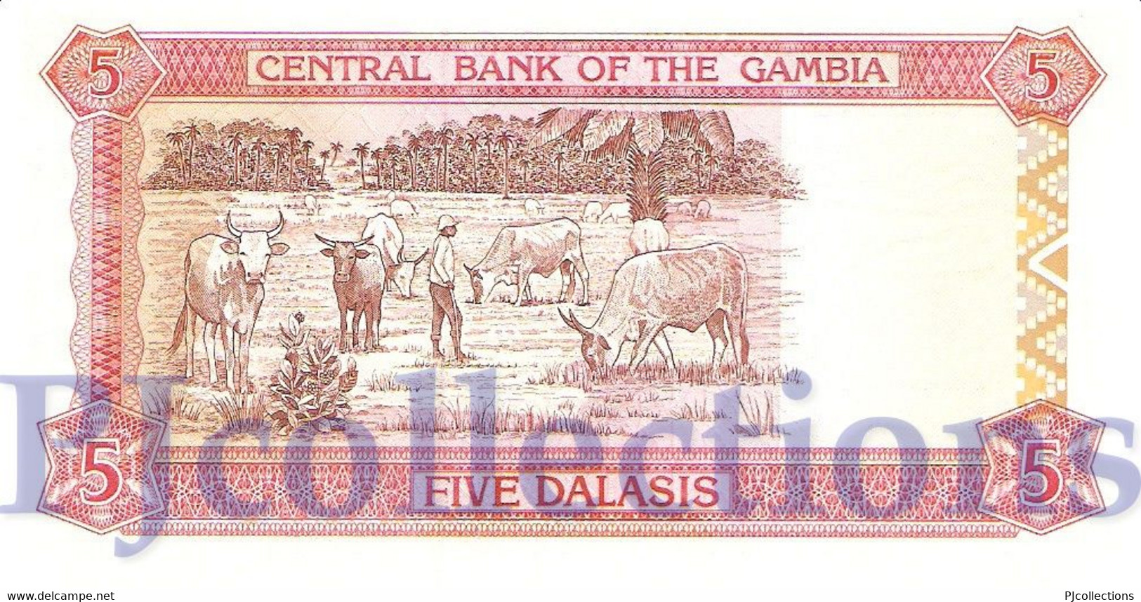 GAMBIA 5 DALASIS 1991/95 PICK 12b UNC - Gambie