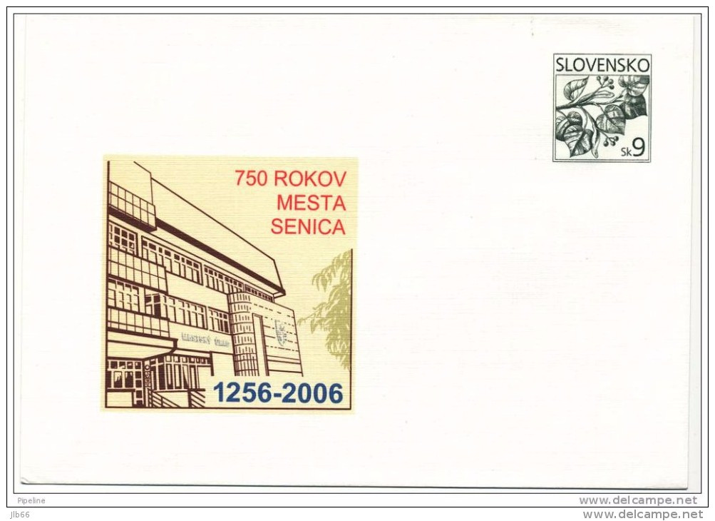 2006 : 750 Ans De La Ville De Senica / COB 73 Michel U 73 - Enveloppes