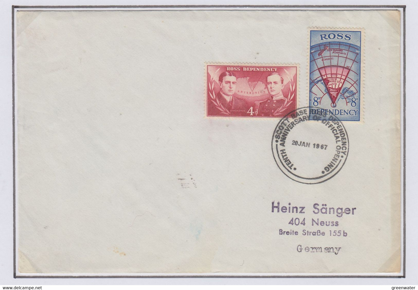 Ross Dependency 1967 Scott Base 10th Ann. Of Official Opening Cover Ca 20 Jan 1967 (BO168) - Covers & Documents