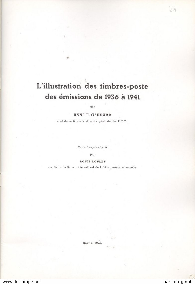 Schweiz, L'illustration Des Timbres-poste Des émissions De 1936 à 1941 1944 Luis Roulet 18S161 Gr - Other & Unclassified