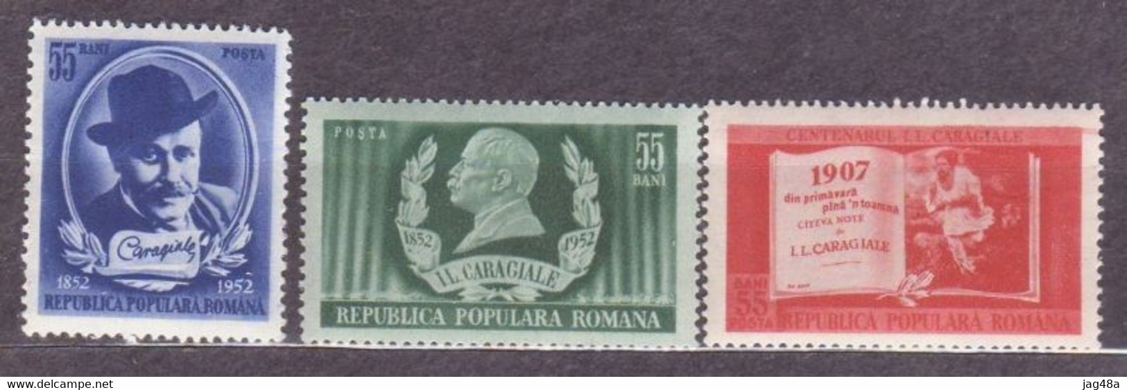 ROMANIA.  1952/I.L. Caragiale/3v ..mint-never-hinged/original-gum. - Ongebruikt