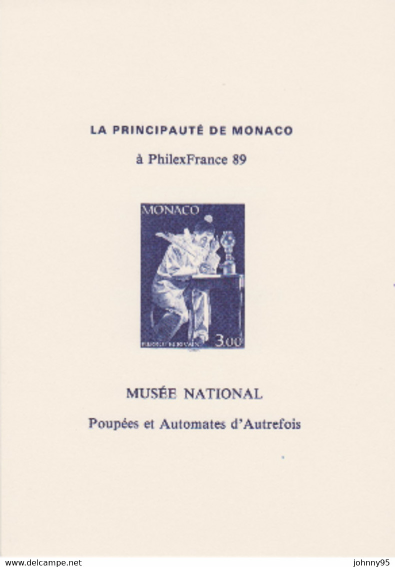 Année 1990 - N° 1738 - Epreuve Souvenir - Gravure De La Maquette Du Timbre : Pierrot écrivant - Vue De L'automate - Briefe U. Dokumente