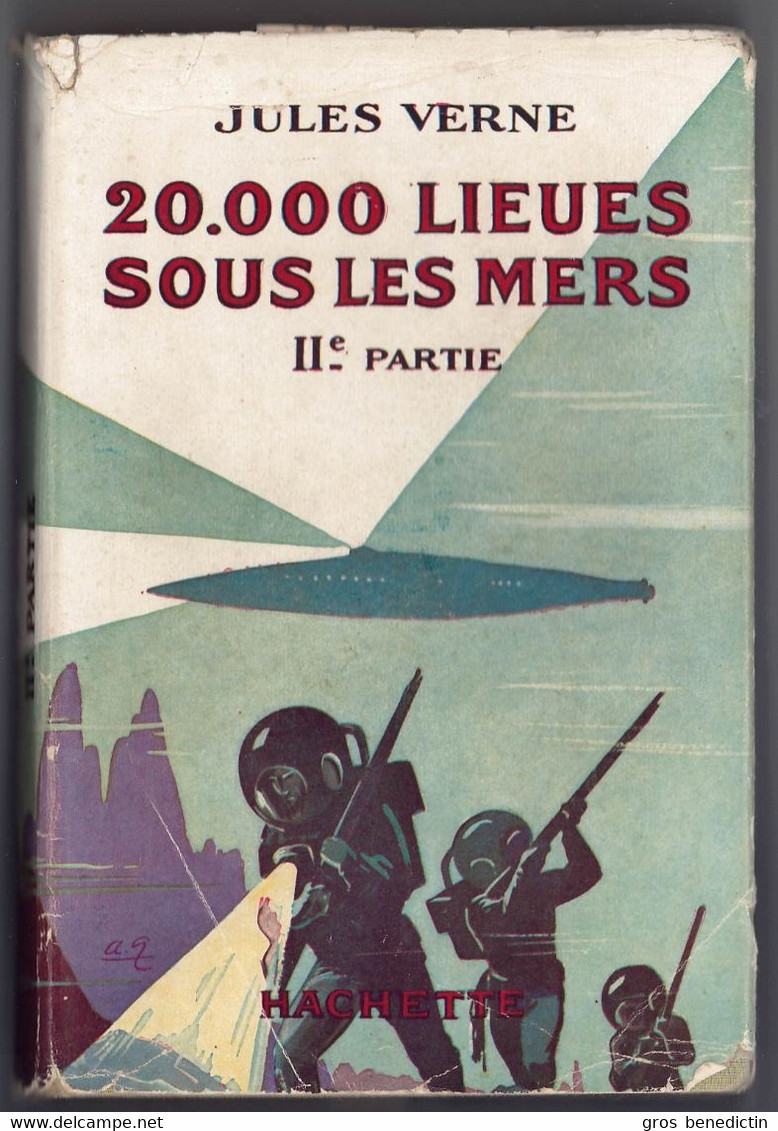 Hachette -  Collection “Jules Verne” Avec Jaquette - "20.000 Lieues Sous Les Mers (tome 2)" - 1939 - #Ben&JVerne - Hachette