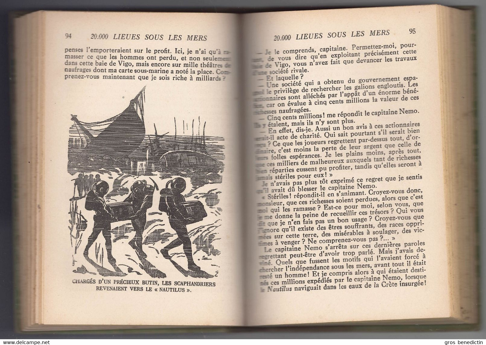 Hachette -  Collection “Jules Verne” Avec Jaquette - "20.000 Lieues Sous Les Mers (tome 2)" - 1939 - #Ben&JVerne - Hachette