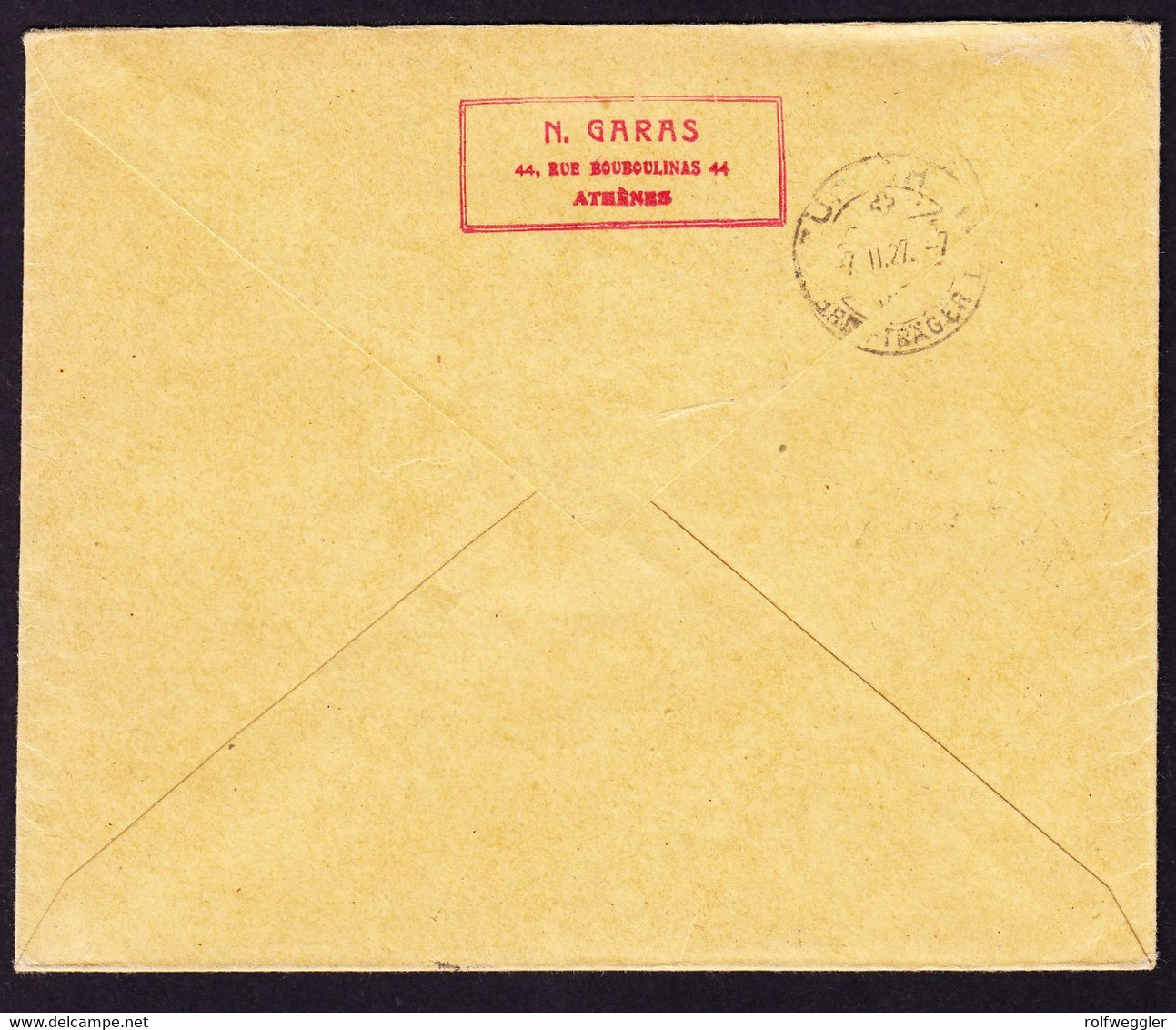 1927 R-Brief Mit Flugpost Serie 1926 Und Zusatzfrankatur Aus Athen Nach Zürich, Weitergeleitet Nach Montana, Wallis - Covers & Documents