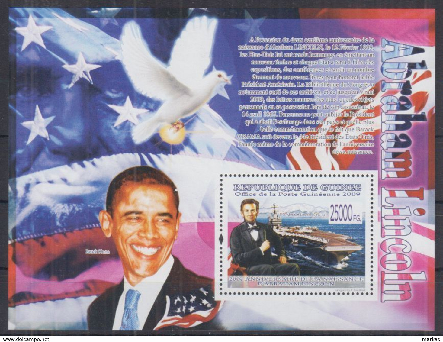 B12. Guinea MNH 2009 The President Of USA - Abraham Lincoln - Altri & Non Classificati