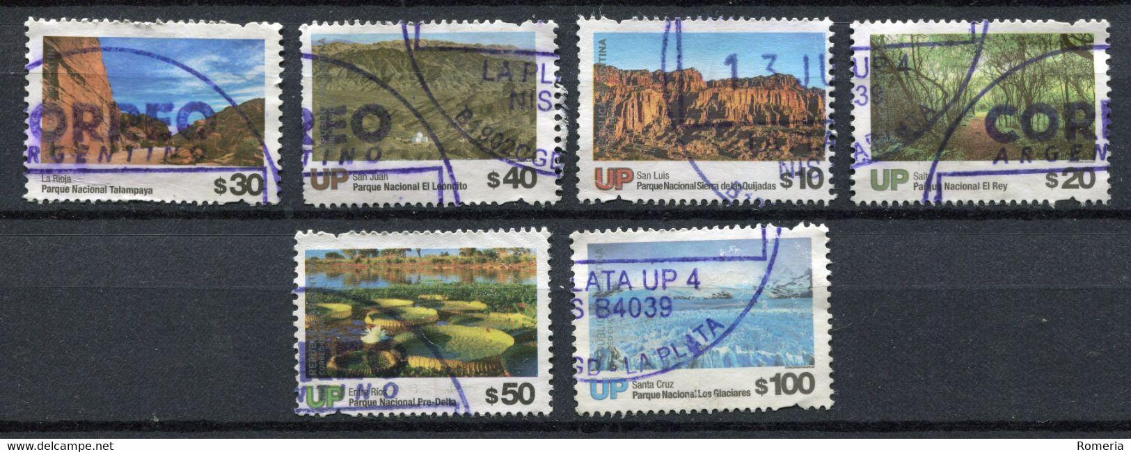 Argentine - 2019 - Yt 3198/3199/3208/3209/3211/3212 - Série Parcs Nationaux - Oblitérés - 2022-C - Used Stamps