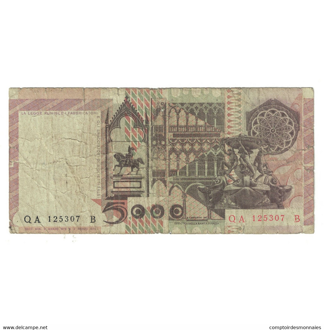 Billet, Italie, 5000 Lire, 1979, 1979-03-09, KM:105b, TB - 5000 Lire