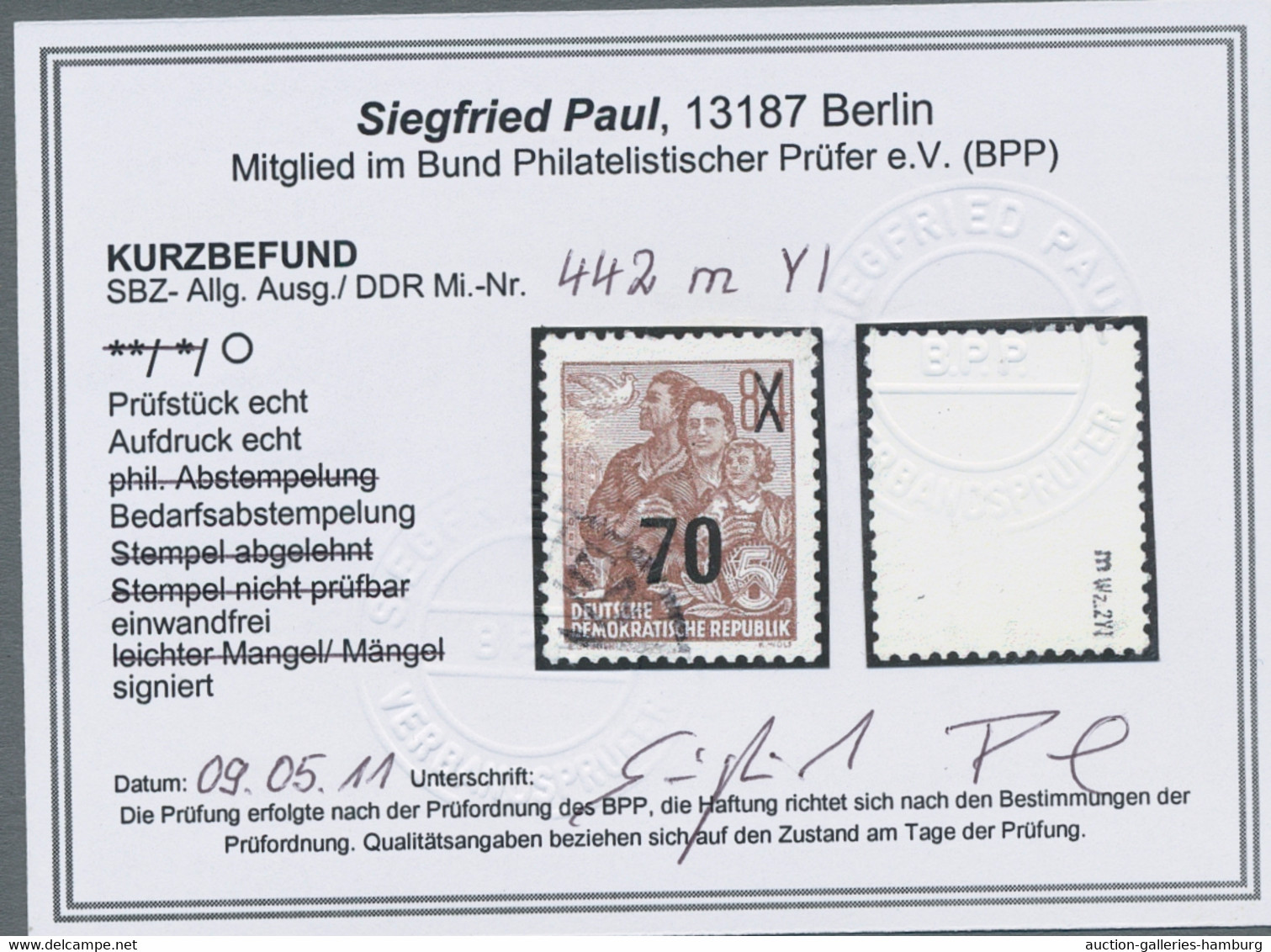 DDR: 1954, Fünfjahrplan III, 70 Auf 84 Pfg. Siena, Matter Aufdruck Mit Dem Guten - Used Stamps