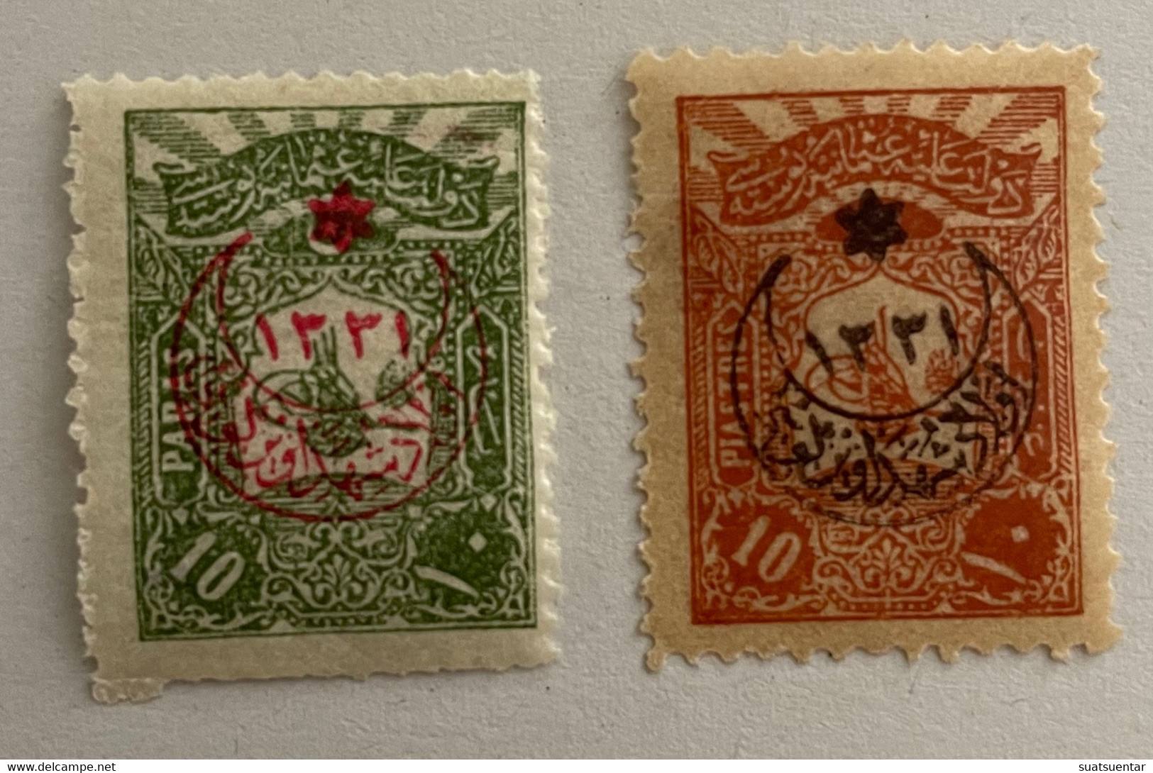 1915 6 Star Crescent Overprinted Stamps  Evlad-I şüheda MH Isfila 566-567 - Neufs