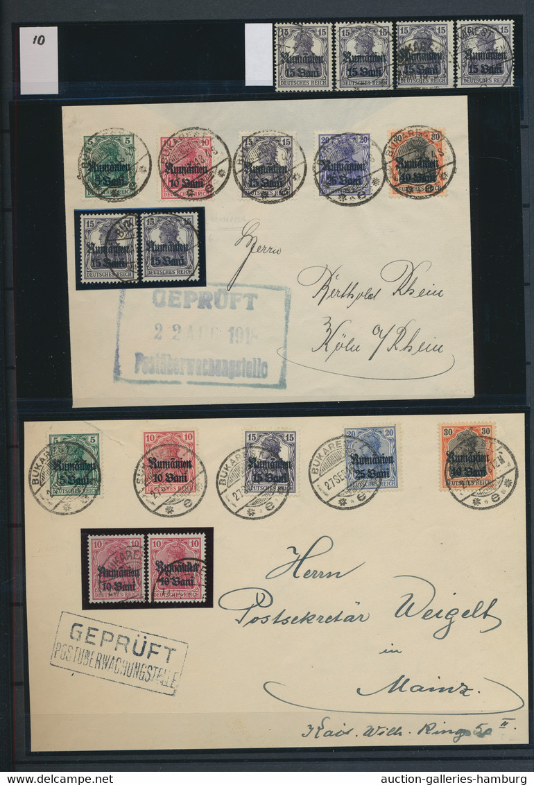 Deutsche Besetzung I. WK: 1914/1918 ca., umfangreiche, interessante Sammlung all