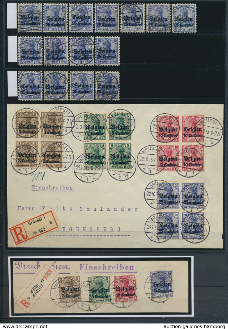 Deutsche Besetzung I. WK: 1914/1918 ca., umfangreiche, interessante Sammlung all