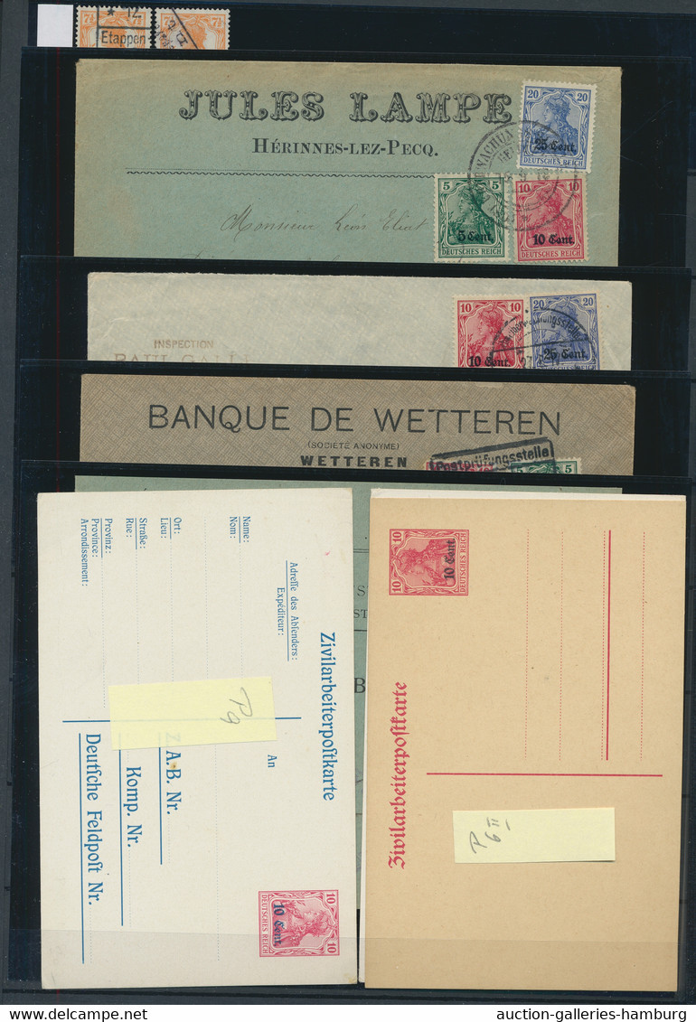 Deutsche Besetzung I. WK: 1914/1918 ca., umfangreiche, interessante Sammlung all