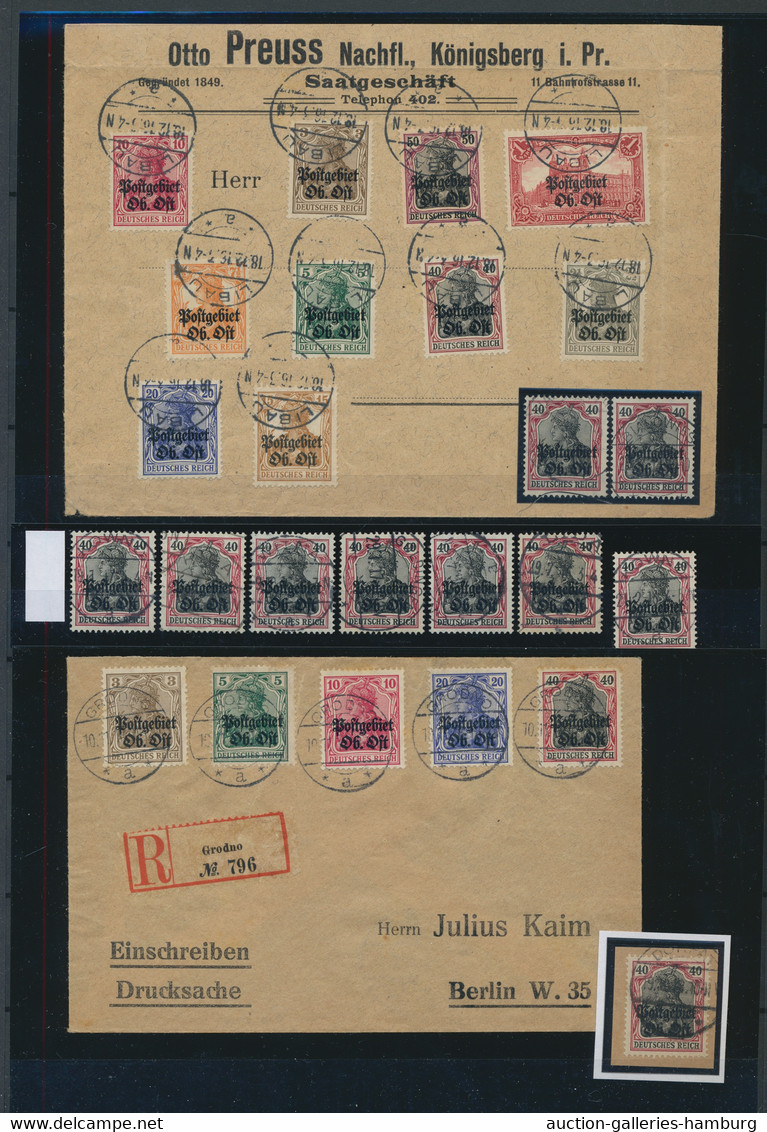 Deutsche Besetzung I. WK: 1914/1918 ca., umfangreiche, interessante Sammlung all