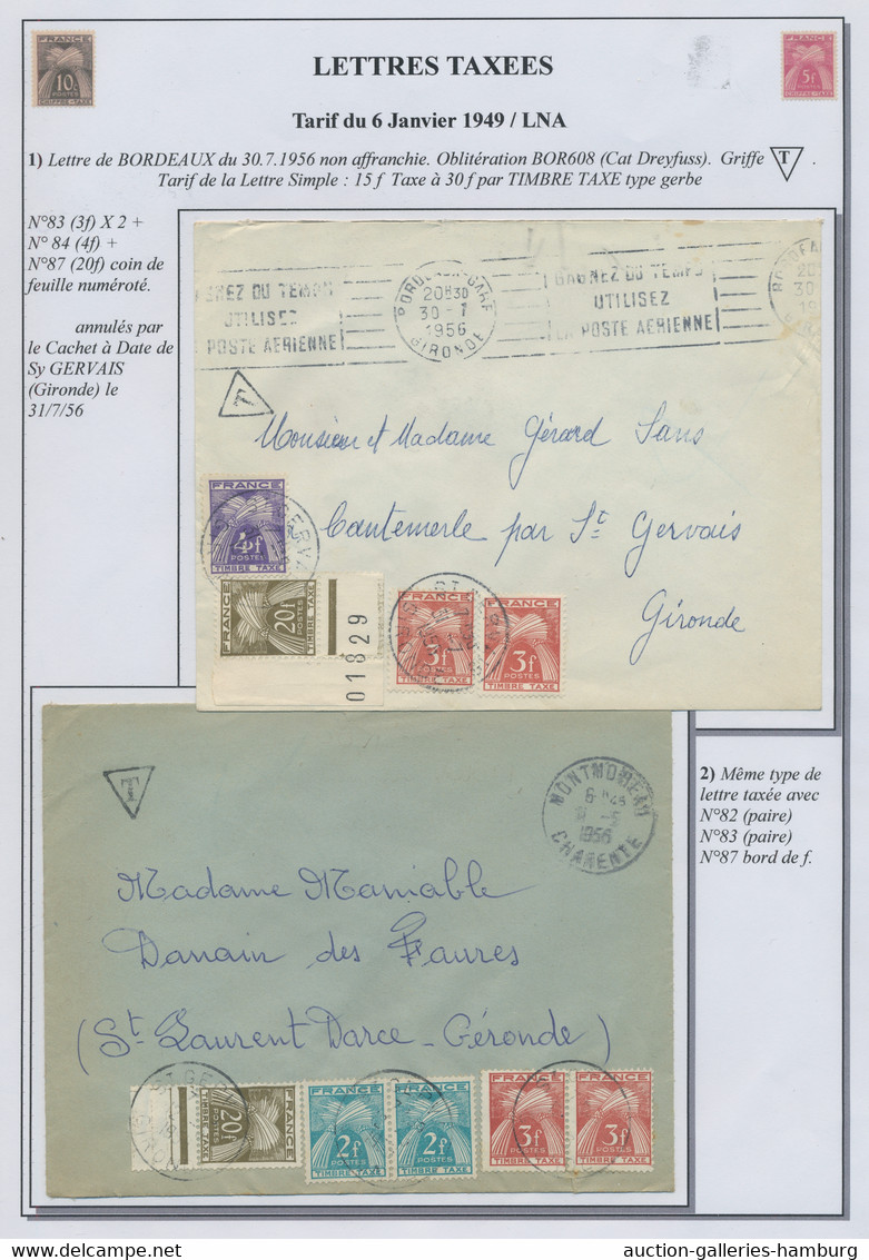 France - Postage Dues: 1943-1958, Exhibition Collection Sorted By Postal Tariffs - 1960-.... Cartas & Documentos